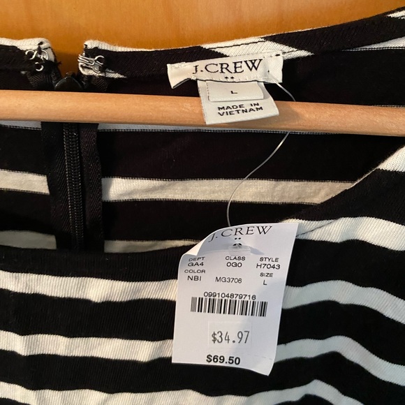 J. Crew Balloon Short Sleeve Striped Summer Dress - Picture 2 of 3